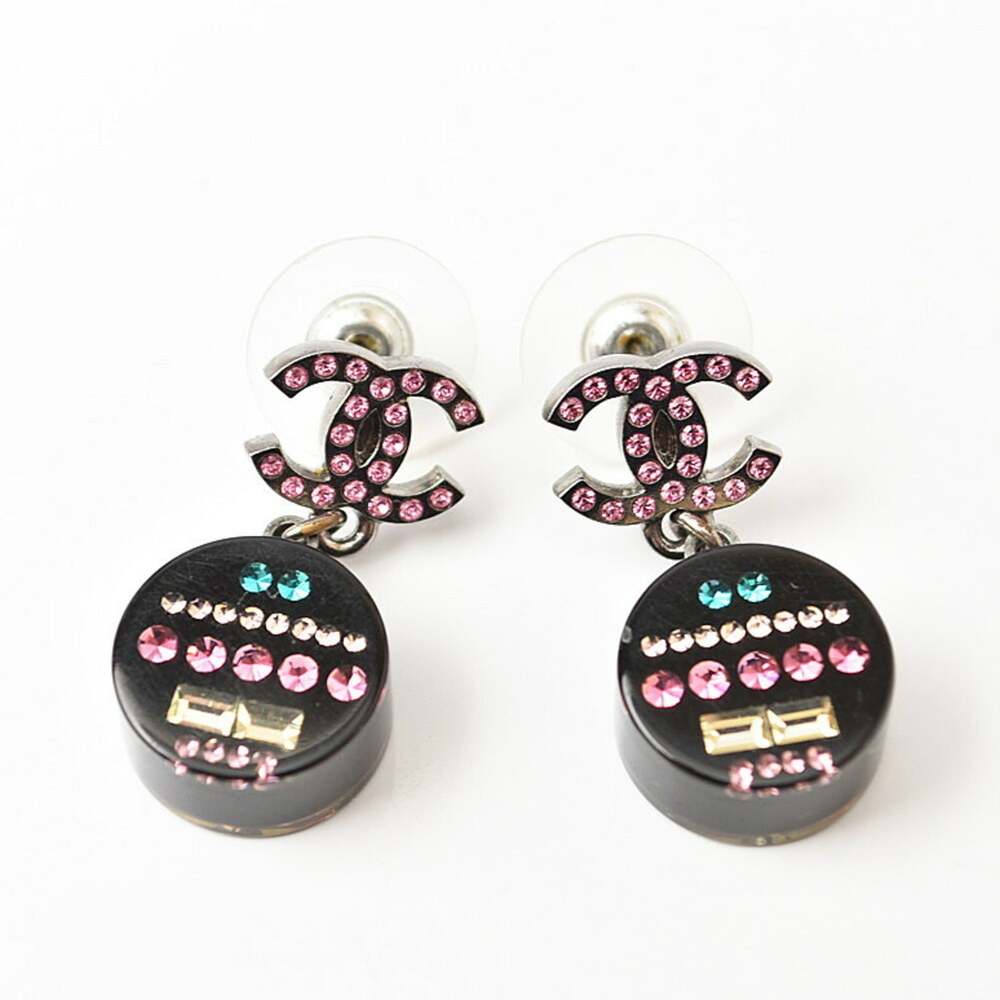 Chanel Cc Logo Circle Earrings Metal #207494C84B - Picture 2 of 6